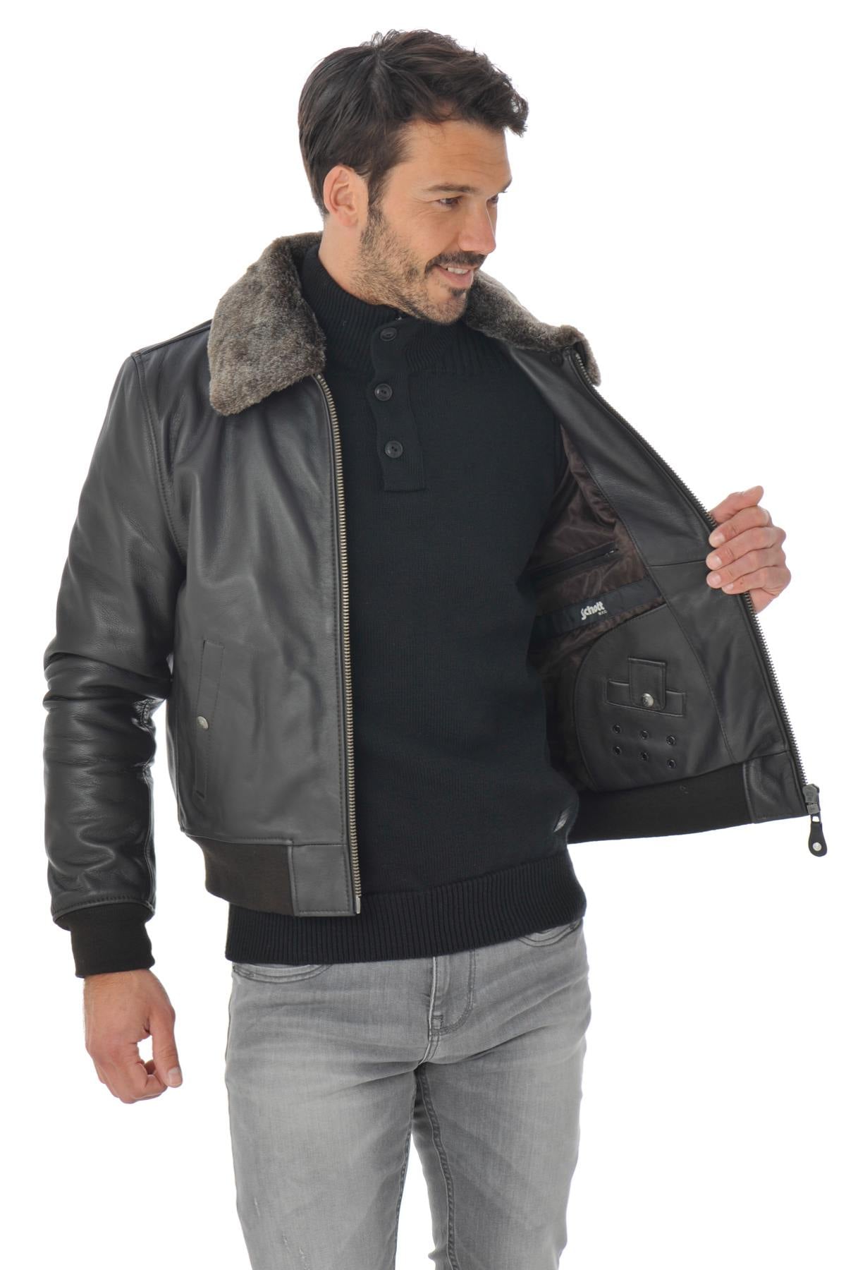 Legendary aviator jacket in deep brown cowhide by Schott NYC. - Image n°5