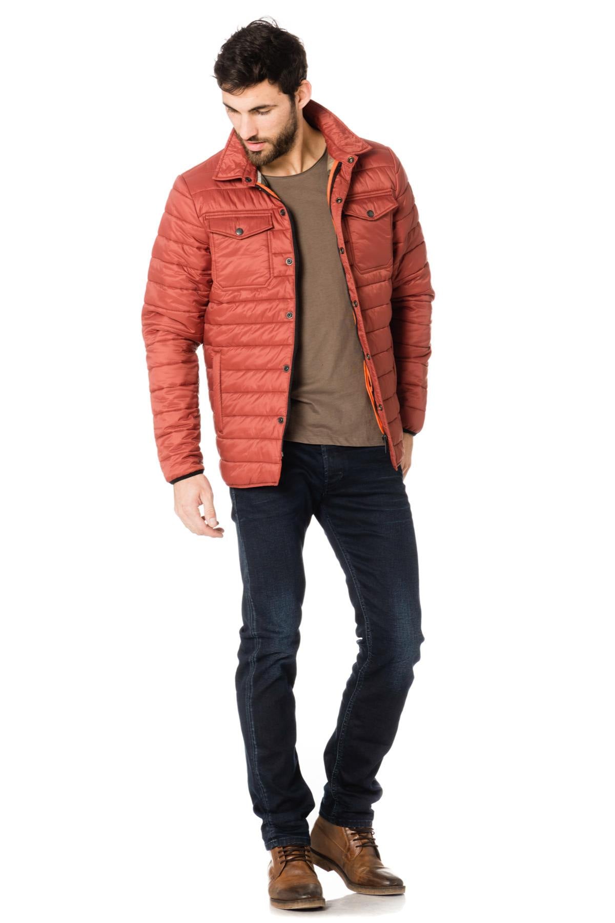 Schott men's red down jacket - Image n°2