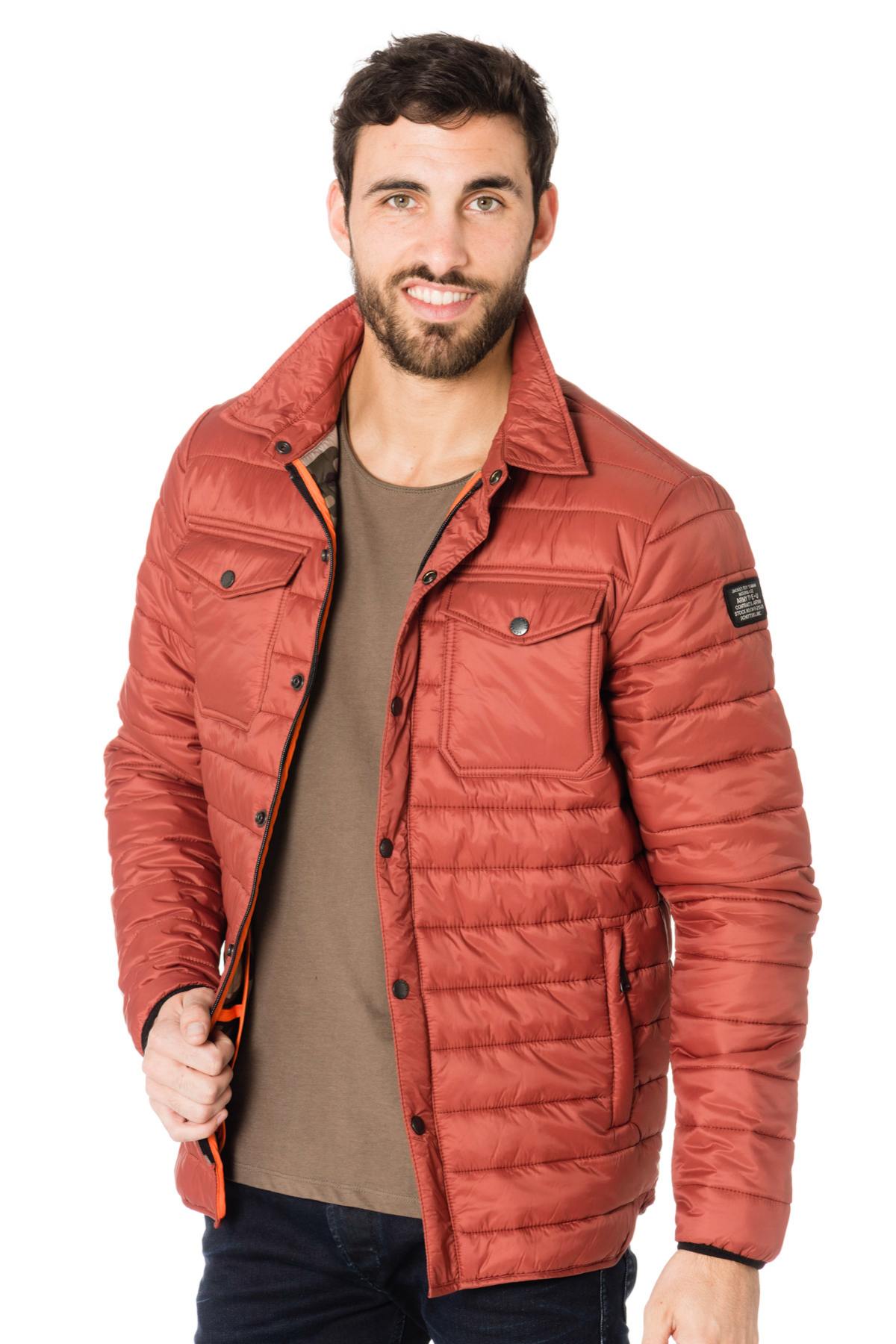Schott men's red down jacket - Image n°1
