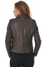 Schott's plum Perfecto® in soft lambskin, slim and lightweight. - Image n°5