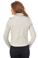 Schott NYC's white lambskin Perfecto-slim, soft, and timelessly chic. - Image n°6