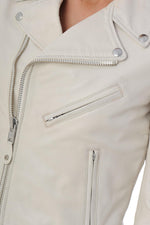 Schott NYC's white lambskin Perfecto-slim, soft, and timelessly chic. - Image n°7
