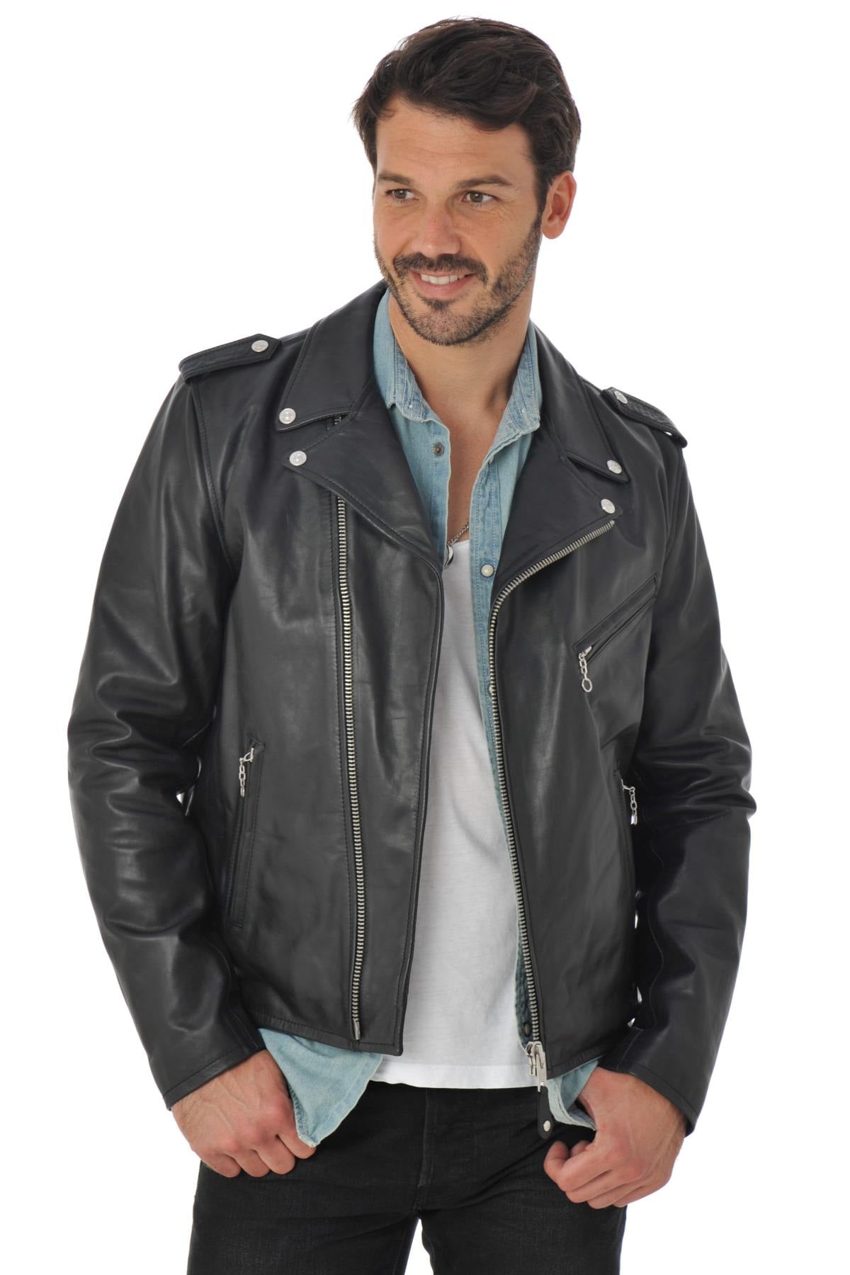 Thick cowhide LC1140ICON Black X-rock-inspired, durable, timeless. - Image n°2