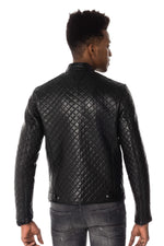 Quilted lambskin jacket with 3D diamond stitching and a slim fit. - Image n°7