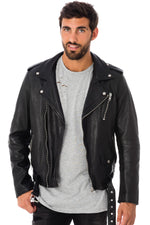 Serge Pariente Biker Jacket in black lambskin - Image n°7