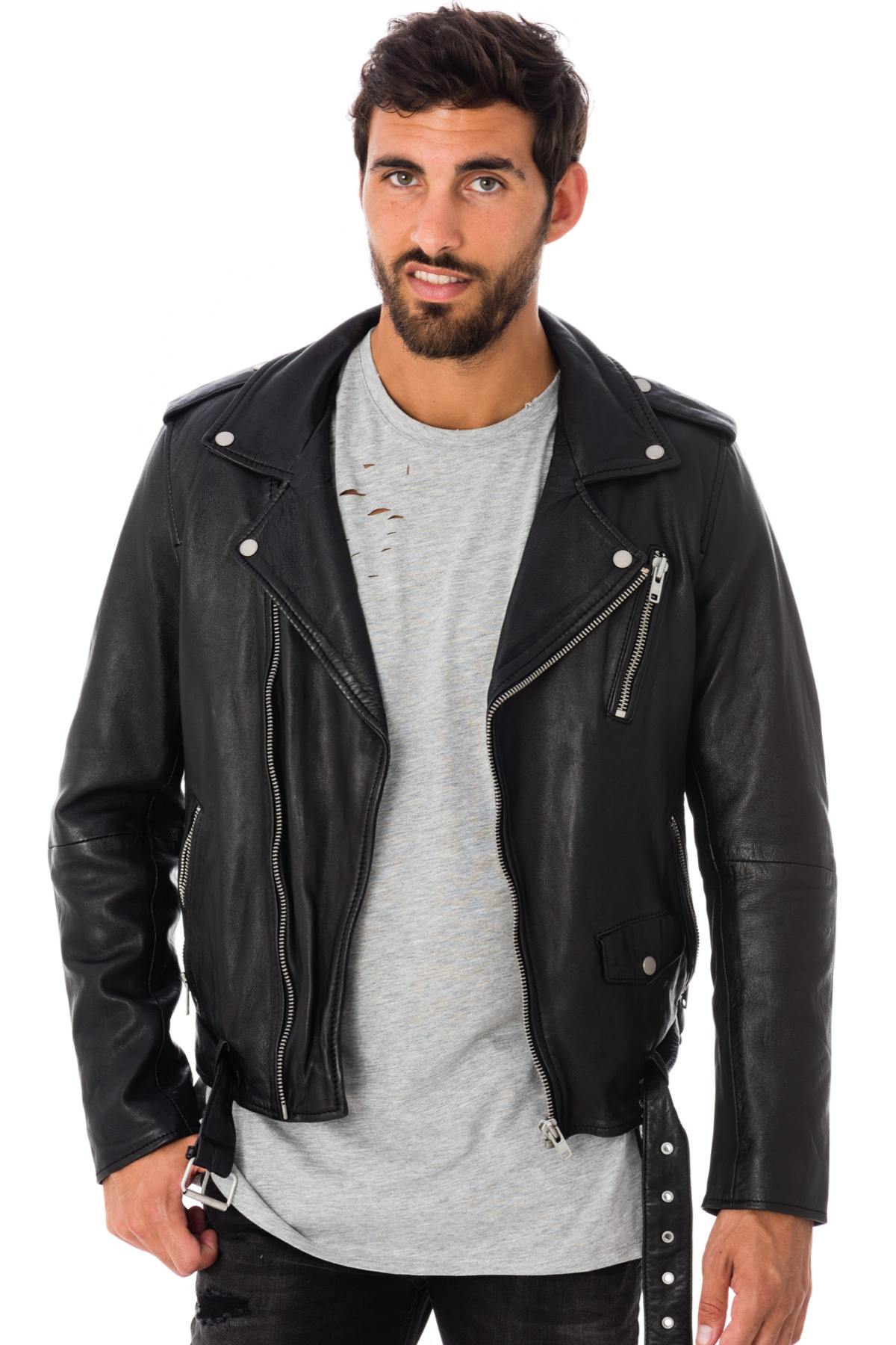 Serge Pariente Biker Jacket in black lambskin - Image n°7