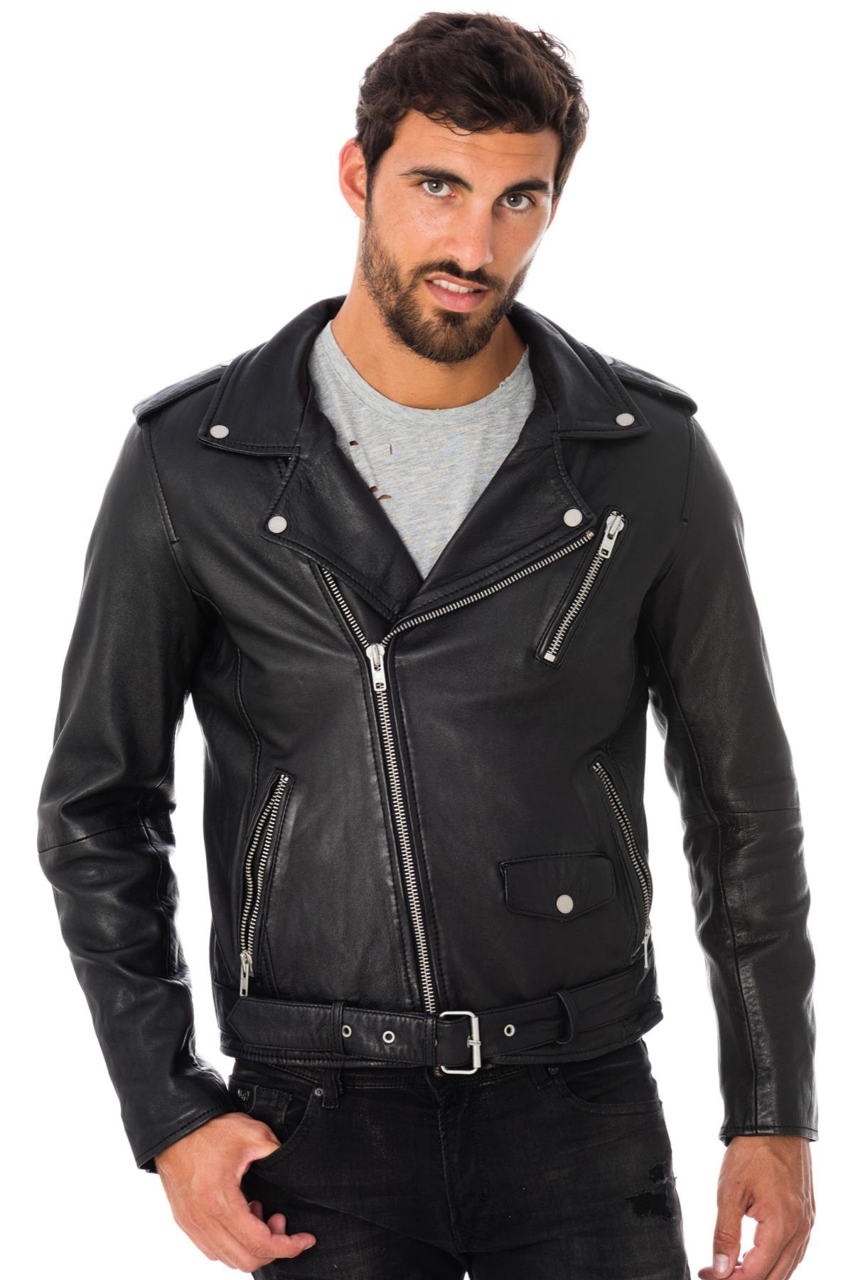 Serge Pariente Biker Jacket in black lambskin - Image n°8