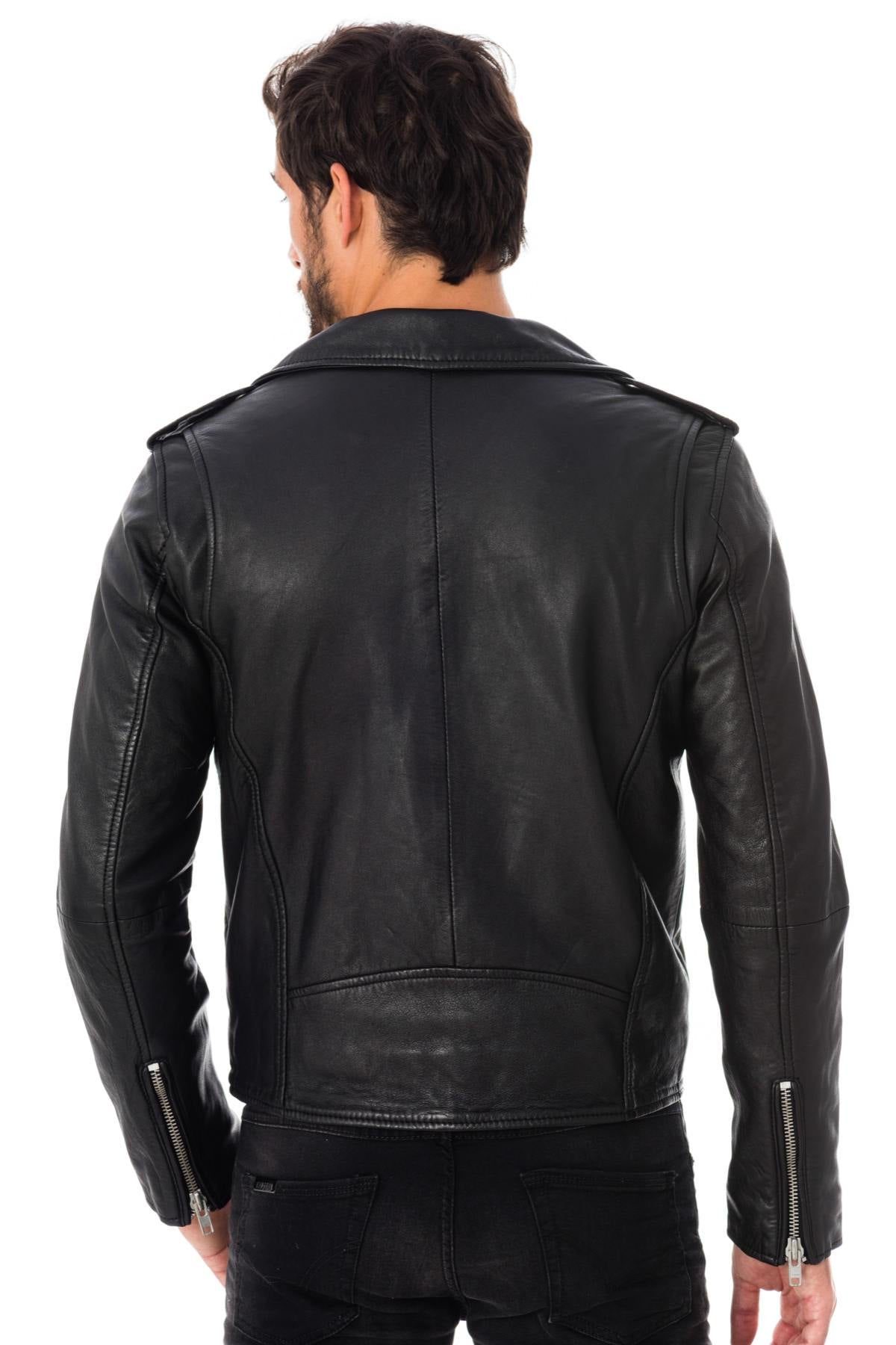 Serge Pariente Biker Jacket in black lambskin - Image n°10
