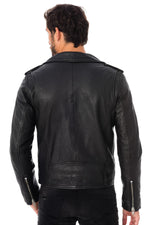 Serge Pariente Biker Jacket in black lambskin - Image n°10