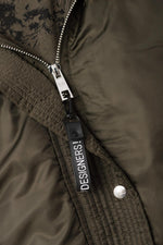 Khaki jacket with hood and fur - Image n°5