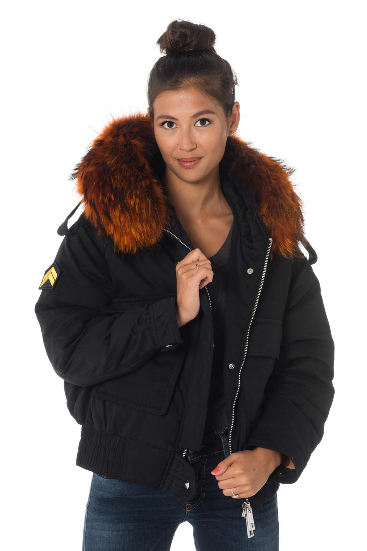 Women’s Jacket with Orange Fur - Image n°3