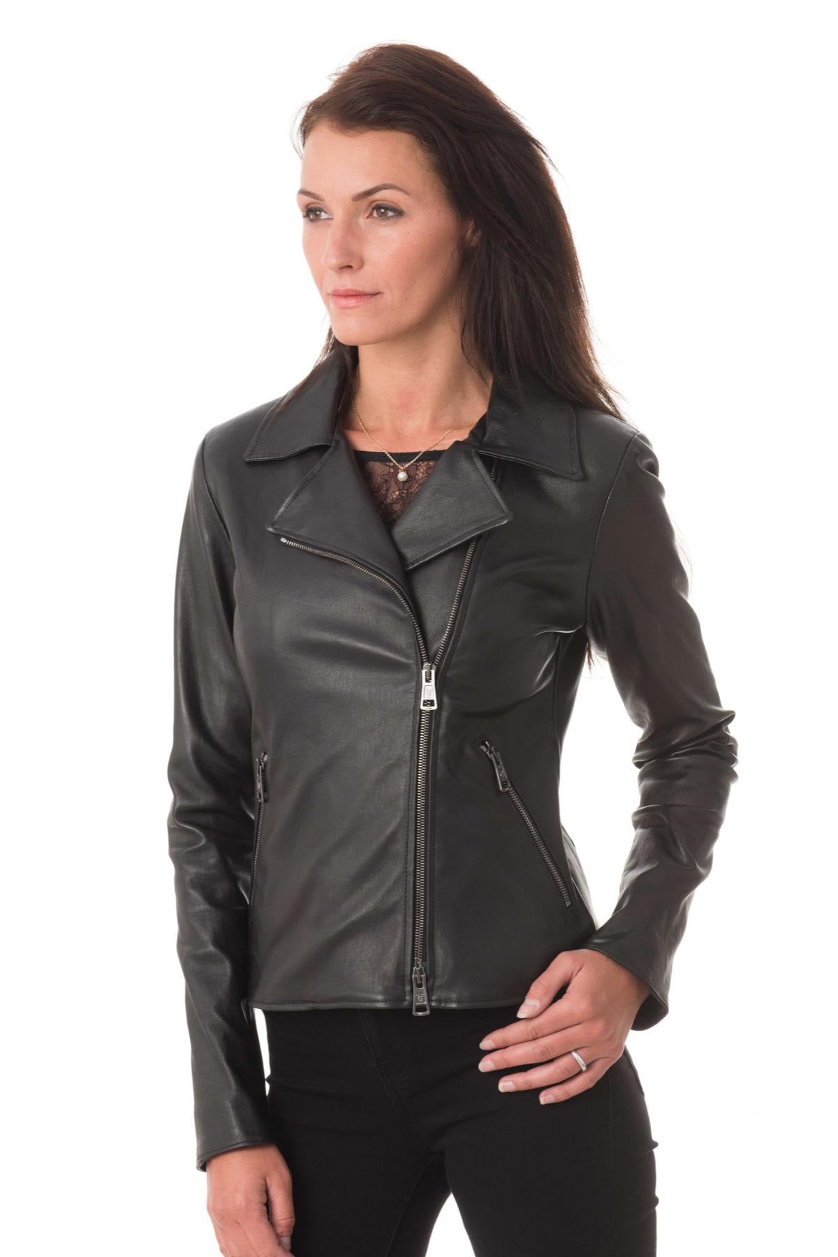 Superb women's stretch Biker style jacket - Image n°4