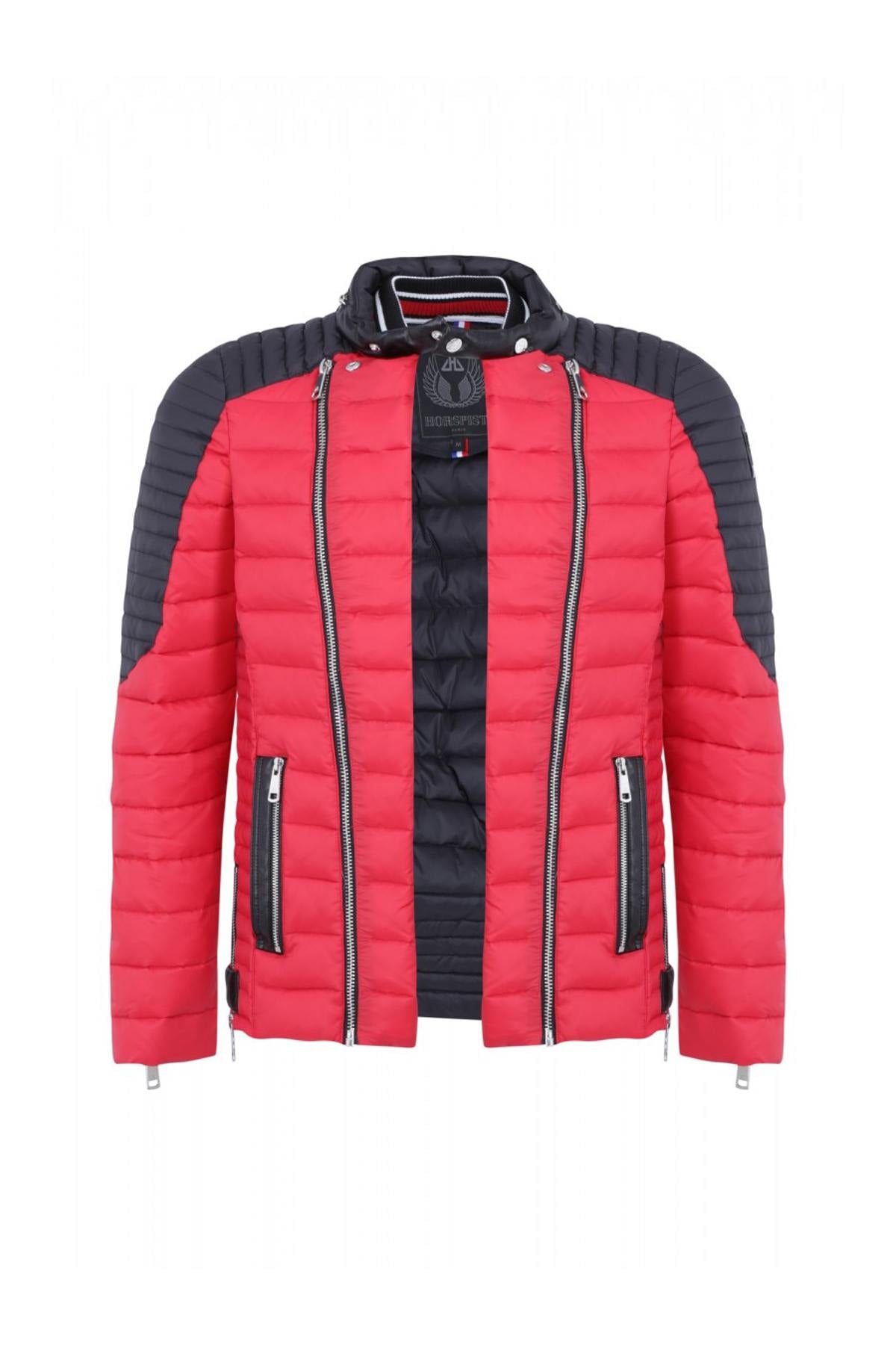 Horspist fine and light red and black down jacket - Image n°3