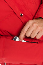 Horspist men's red down jacket with black collar - Image n°6