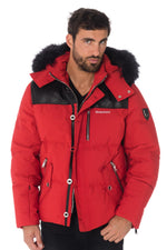 Horspist men's red down jacket with black collar - Image n°5
