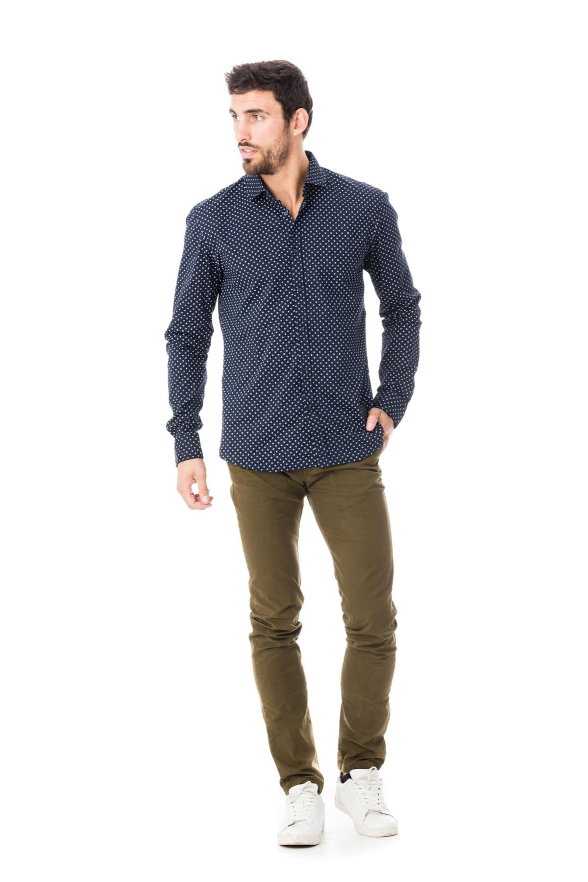 Scotch & Soda navy shirt with white print - Image n°2