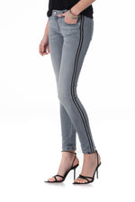 Women's slimfit washed gray jeans - Image n°1