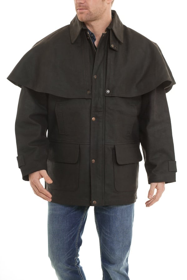 Last Rebels' Prince SK: oiled cowhide coat with removable cape. - Image n°1