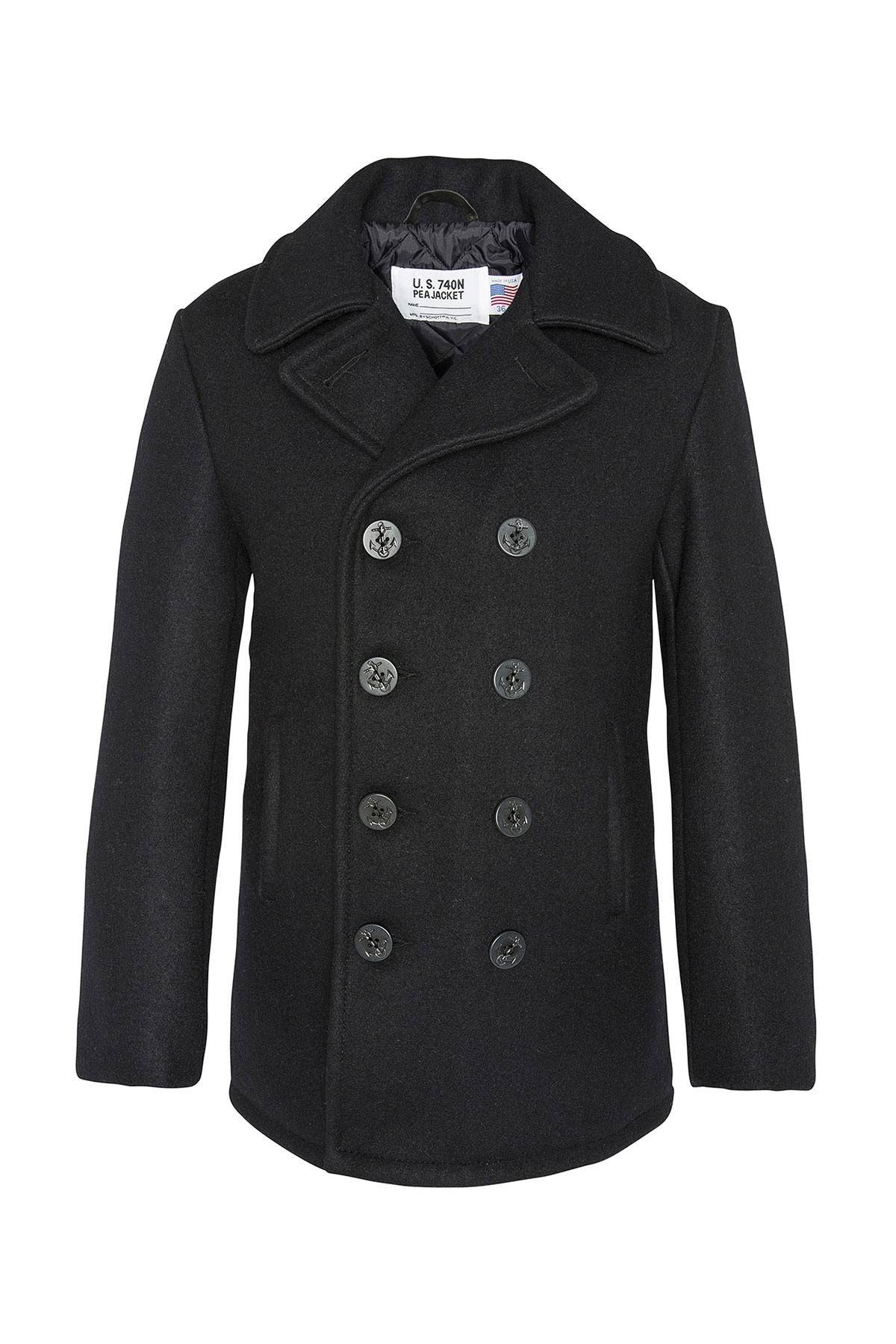 Genuine SCHOTT navy men's pea coat - Image n°2