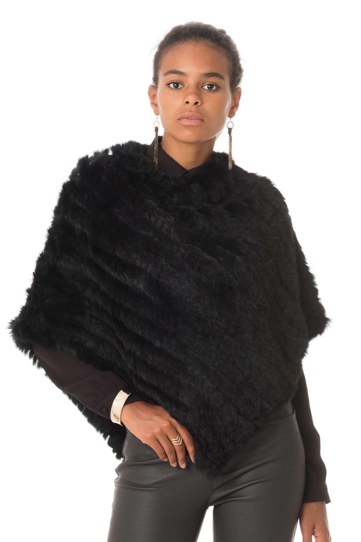 Oakwood poncho in woven rabbit - Image n°3