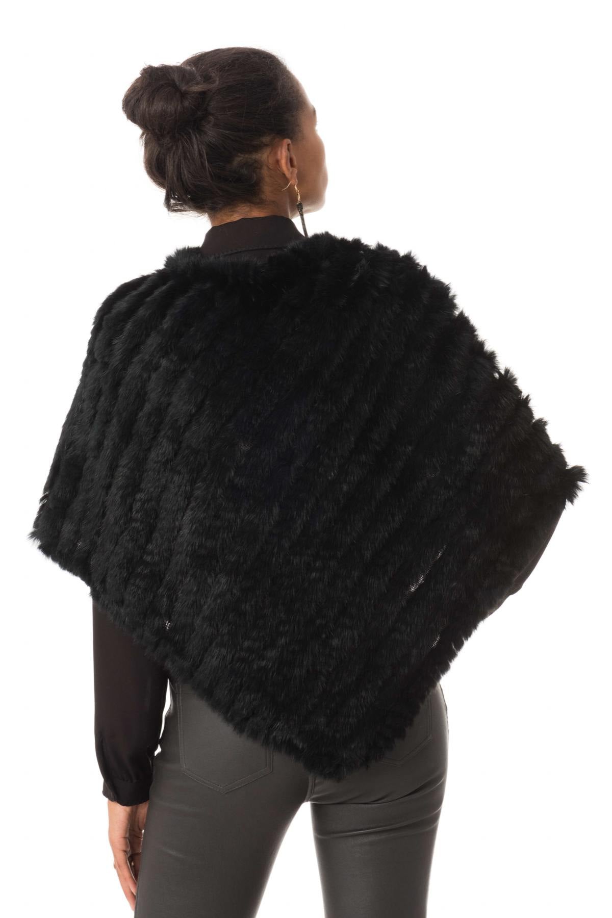 Oakwood poncho in woven rabbit - Image n°6