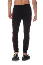 Black jogging pants with red contrasting stripe - Image n°5