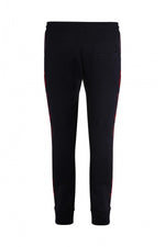 Black jogging pants with red contrasting stripe - Image n°8