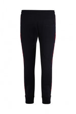Black jogging pants with red contrasting stripe - Image n°8