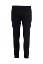Black jogging pants with red contrasting stripe - Image n°8