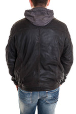 Supple lambskin jacket with an aged finish and removable hood. - Image n°4