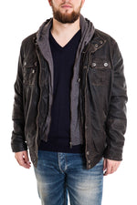Supple lambskin jacket with an aged finish and removable hood. - Image n°2
