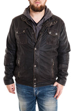 Supple lambskin jacket with an aged finish and removable hood. - Image n°1