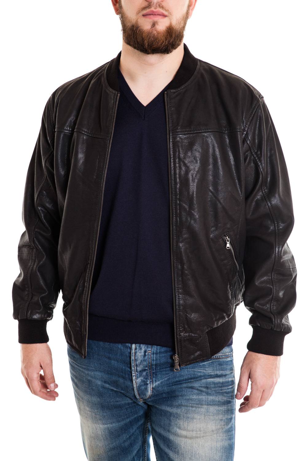 Lucina's buffalo leather jacket with a distinctive cracked finish. - Image n°2