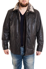 Glossy, cracked buffalo leather overcoat-durable and roomy. - Image n°1