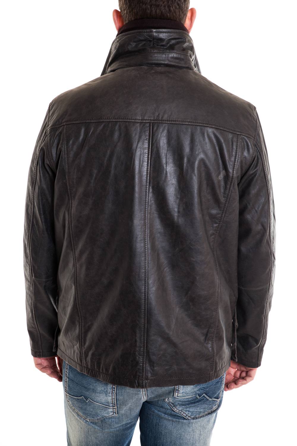 Glossy, cracked buffalo leather overcoat-durable and roomy. - Image n°4