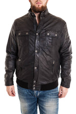 Soft lambskin leather jacket, matte finish, relaxed fit for comfort. - Image n°1