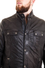 Soft lambskin leather jacket, matte finish, relaxed fit for comfort. - Image n°3