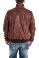 Soft lambskin jacket with a marbled vintage finish for larger builds. - Image n°4