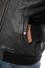 Thick cowhide aviator by Schott NYC, removable collar, ribbed details. - Image n°8