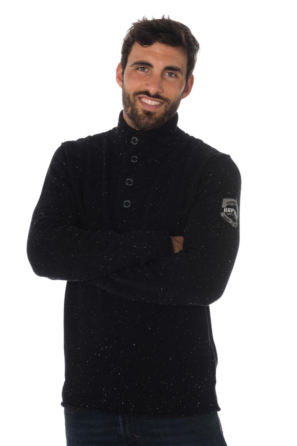 Kaporal men's speckled knit sweater - Image n°1