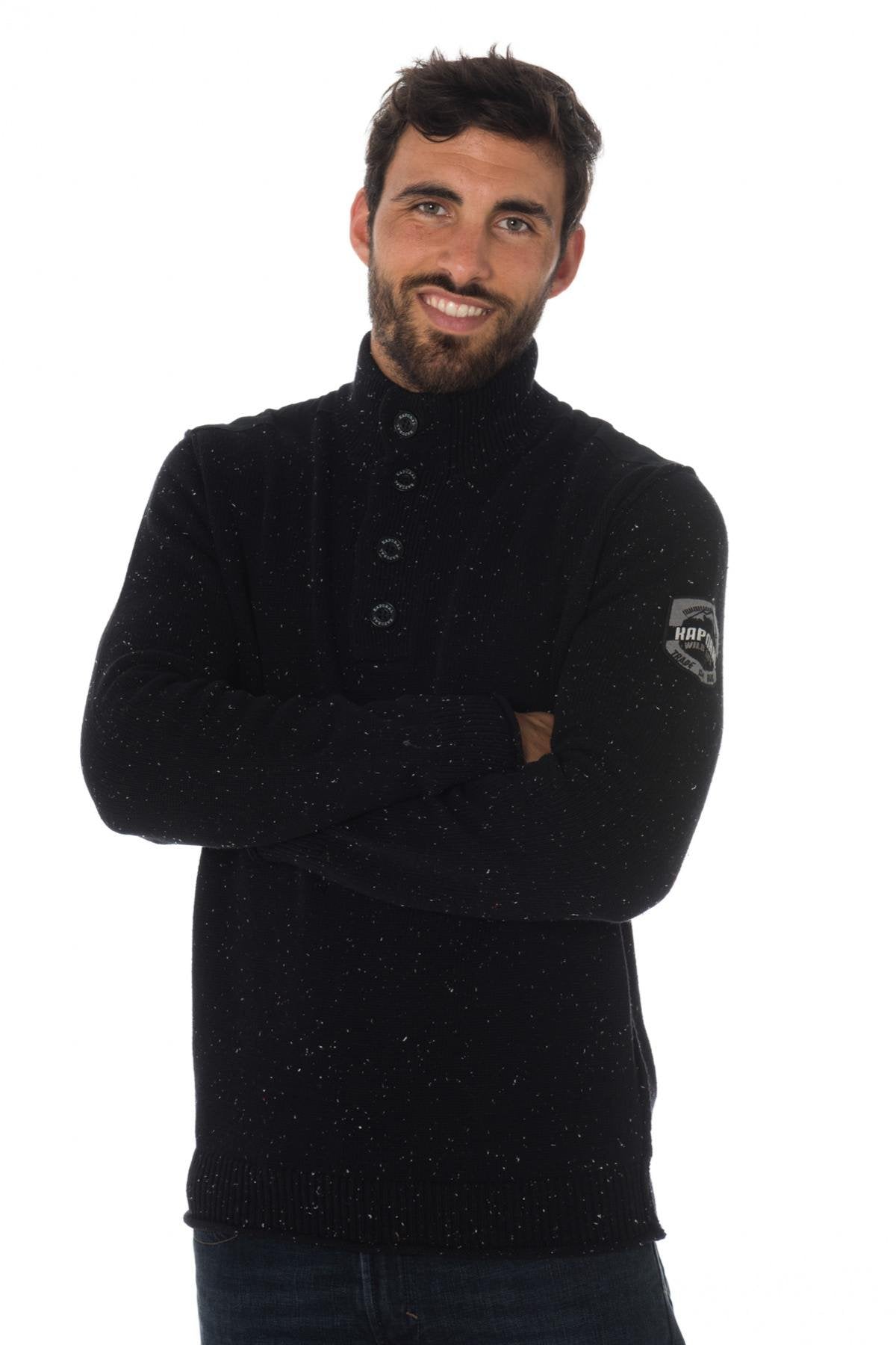 Kaporal men's speckled knit sweater - Image n°1