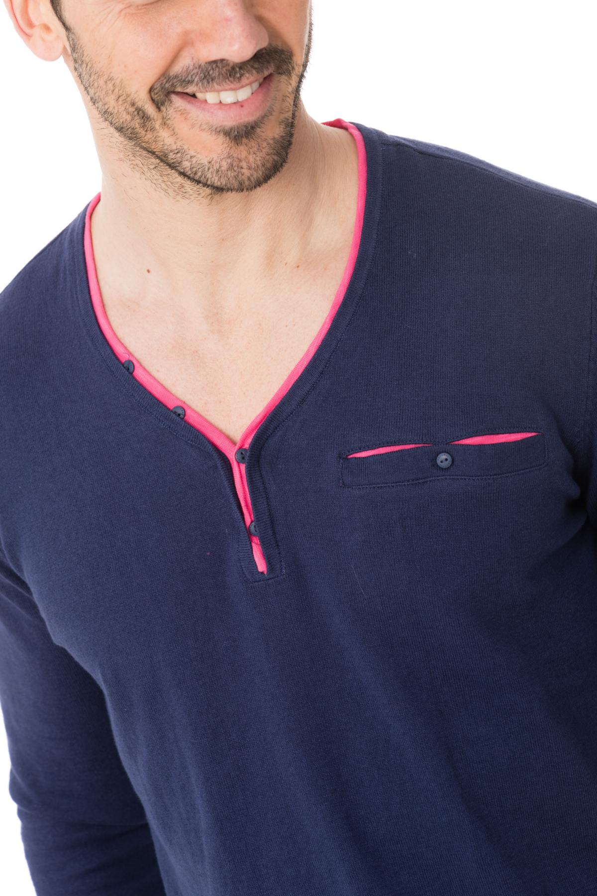 Fine mauve blue and pink kaporal deniz sweater - Image n°4