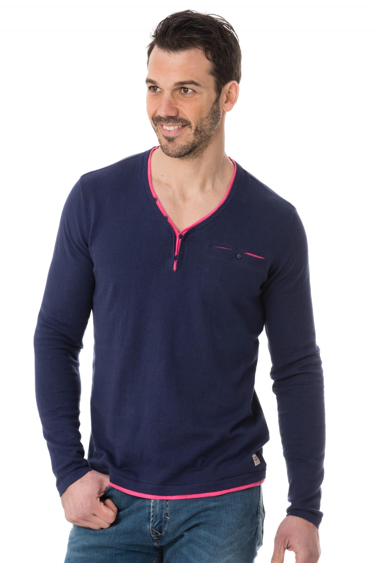 Fine mauve blue and pink kaporal deniz sweater - Image n°1