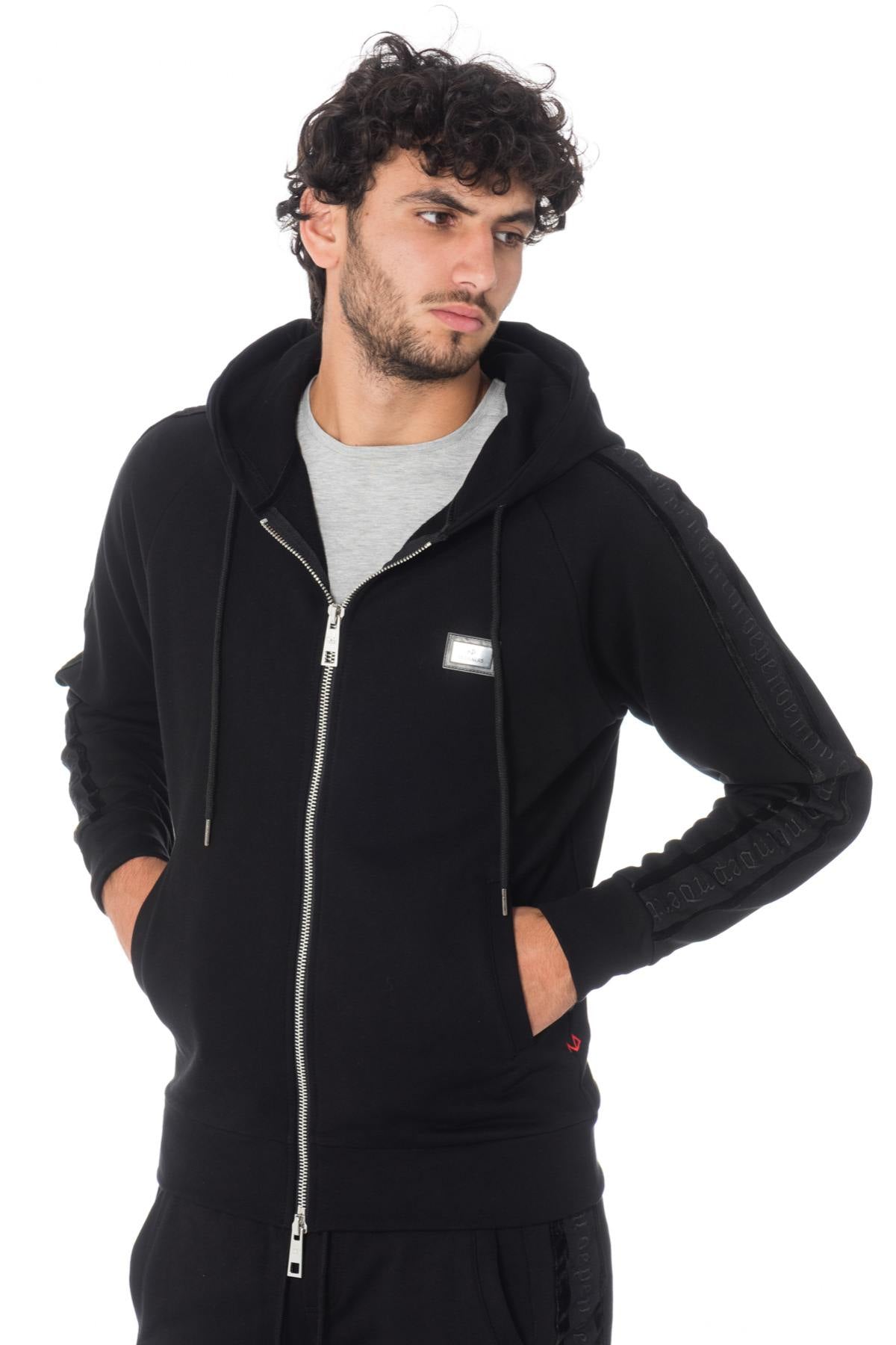 Men's black zipped sweatshirt the new designers - Image n°1