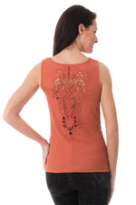 Kaporal women's tank top in chutney orange color - Image n°2
