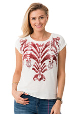 White t-shirt with print - Image n°1
