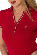 Red women's close-fitting T-shirt - Image n°5