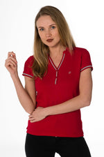 Red women's close-fitting T-shirt - Image n°4