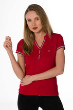 Red women's close-fitting T-shirt - Image n°4