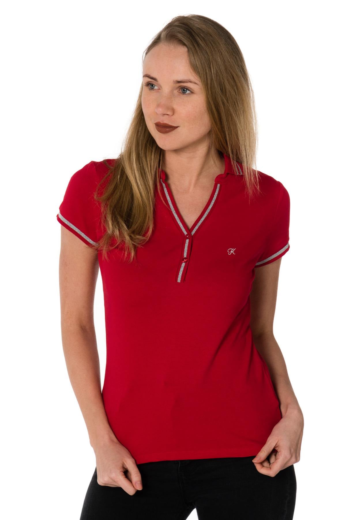 Red women's close-fitting T-shirt - Image n°6